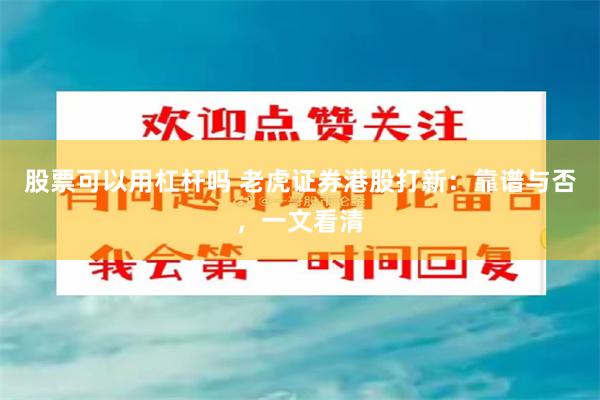股票可以用杠杆吗 老虎证券港股打新：靠谱与否，一文看清