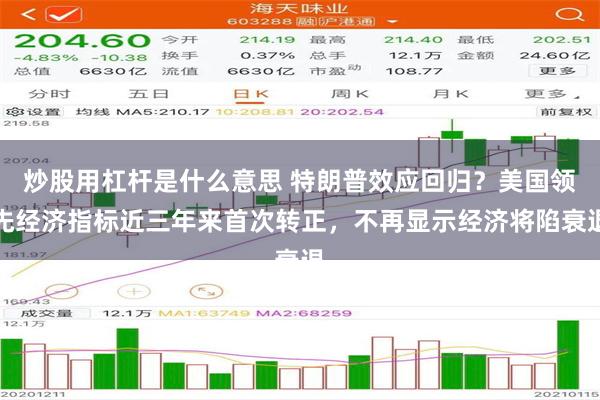炒股用杠杆是什么意思 特朗普效应回归？美国领先经济指标近三年来首次转正，不再显示经济将陷衰退