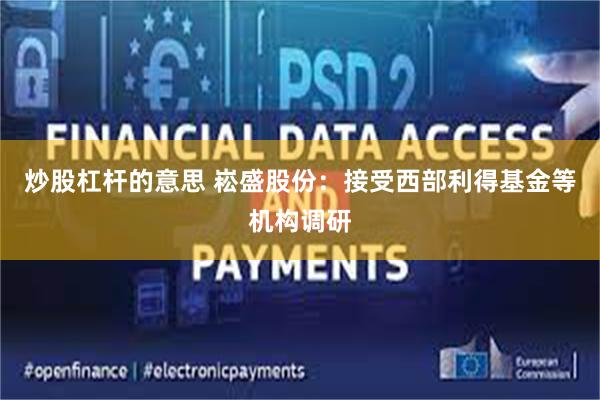 炒股杠杆的意思 崧盛股份：接受西部利得基金等机构调研