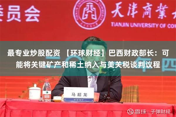 最专业炒股配资 【环球财经】巴西财政部长：可能将关键矿产和稀土纳入与美关税谈判议程