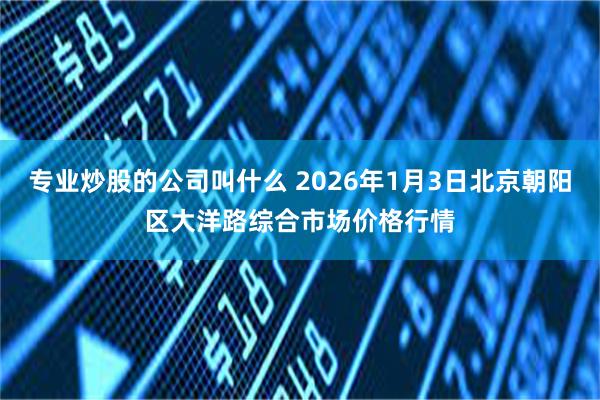 专业炒股的公司叫什么 2026年1月3日北京朝阳区大洋路综合市场价格行情