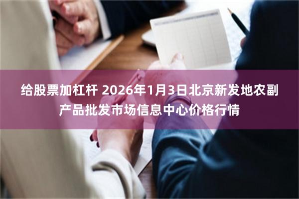 给股票加杠杆 2026年1月3日北京新发地农副产品批发市场信息中心价格行情